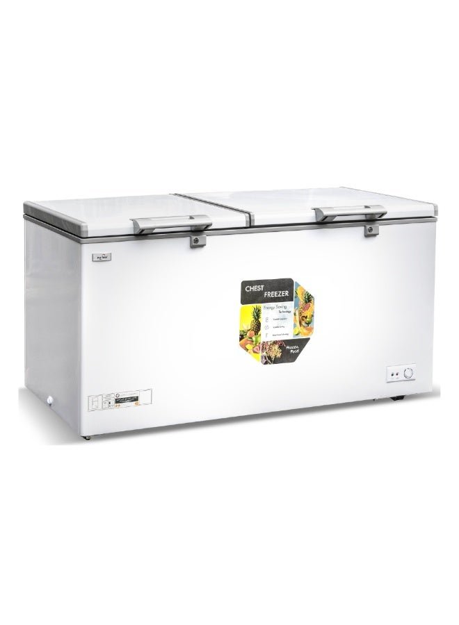 STAR TRACK 600L Chest Freezer ST-CFW-600L, Ultra-Large Capacity, Manual Defrost, -18°C Freezing, R290 Refrigerant, Outside Condenser, LED Light, Hinged Door, Aluminum Interior, White 600 L ST-CFW-600L White