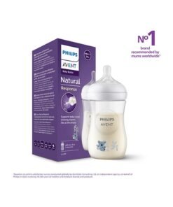 Philips Avent Natural Response Baby Feeding Bottle 260Ml| Koala Design | Medium Flow Nipple | 1M+ | No.1 Brand Recommended By Moms Worldwide |Natural Response Technology Mimics Breastfeeding | Uniquely Designed Nipple Releases Milk Only When Baby Drinks