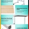 DBLEW Upgraded Metal Base Adjustable Multipurpose Movable Desktop Computer Mobile Laptop Desk Home And Office Desks For Work and Study Moveable Portable Coffee Overbed Tray Bedside Sofa Table