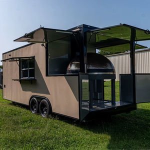 9x24 Aluminum Pizza Trailer Fiberglass Components 3-Year Warranty Rust Resistant 4 Wheel Mobile Food Service Ice Cream Candy