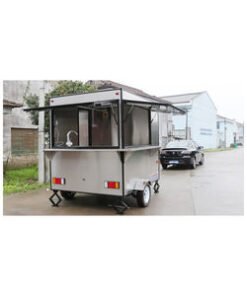 Multi-function Towable Food Trailer Coffee & Ice Cream Cart Mobile Stainless Steel Rust Resistant Food Truck