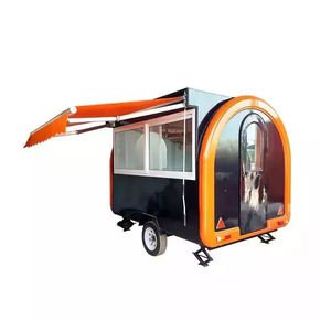 Multi-function Coffee Ice Cream Food Truck Trailer Fiberglass Construction Rust Resistant Stainless Steel Frame for Snack Food