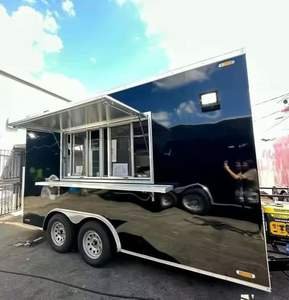 Fully Equipped Towable Food Trailer Mobile Kitchen Snack Food Truck Pizza Ice Cream Chips-Stainless Steel 1.5 Year Warranty