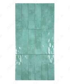 Aqua Blue Glossy Ceramic Artisanal Tile