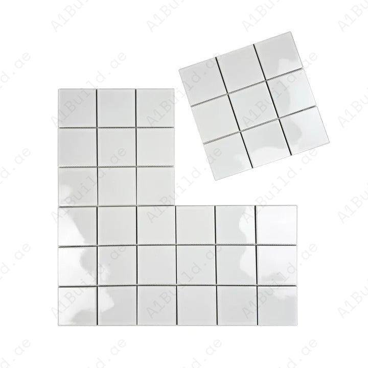 Azure Harmony White Ordinary Glazed Porcelain Mosaic Elegant Indoor Wall & Floor Tile - Image 2