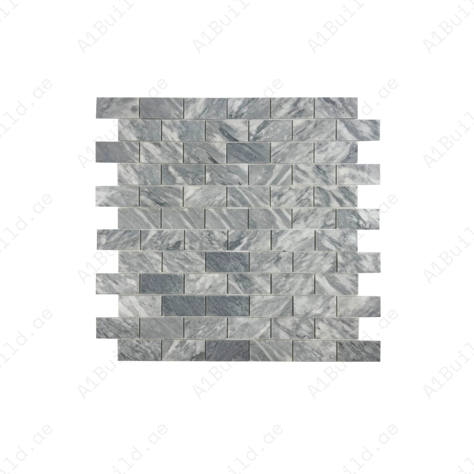 Savoy Prestige Series Bardiglio Polished Brickwork Pattern Rectangular Marble Mosaic