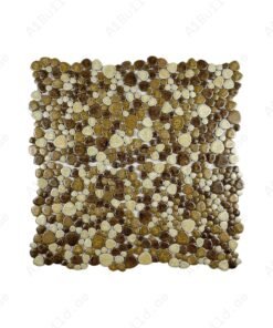 Positano Sky Series Light Beige & French Beige & Boutique Beige Mixed Round Ice Crack Porcelain Mosaic