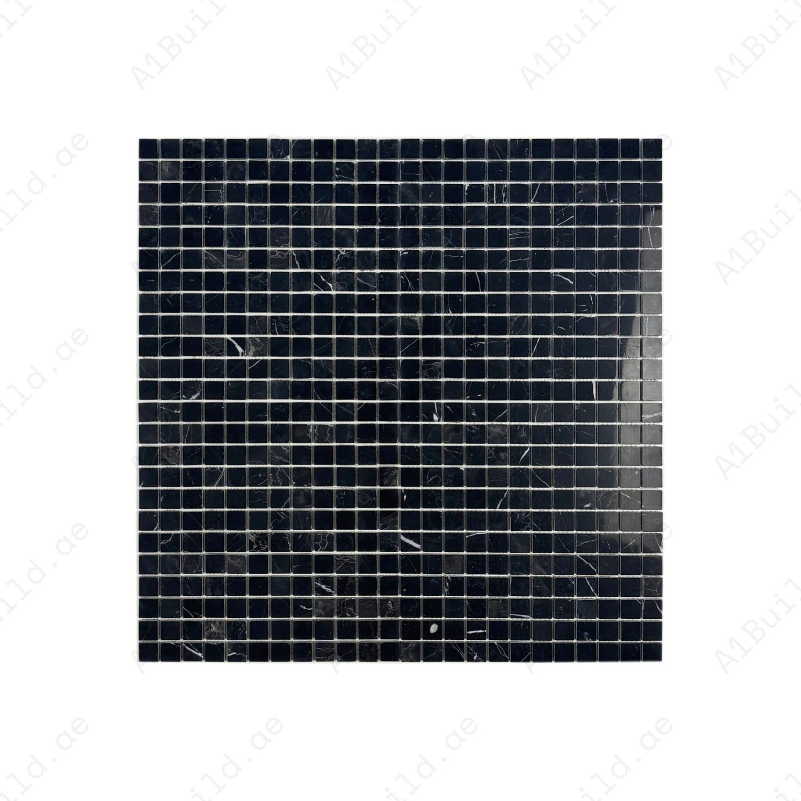 Palace Royale Series Black Marquina Polished Square Marble Mosaic