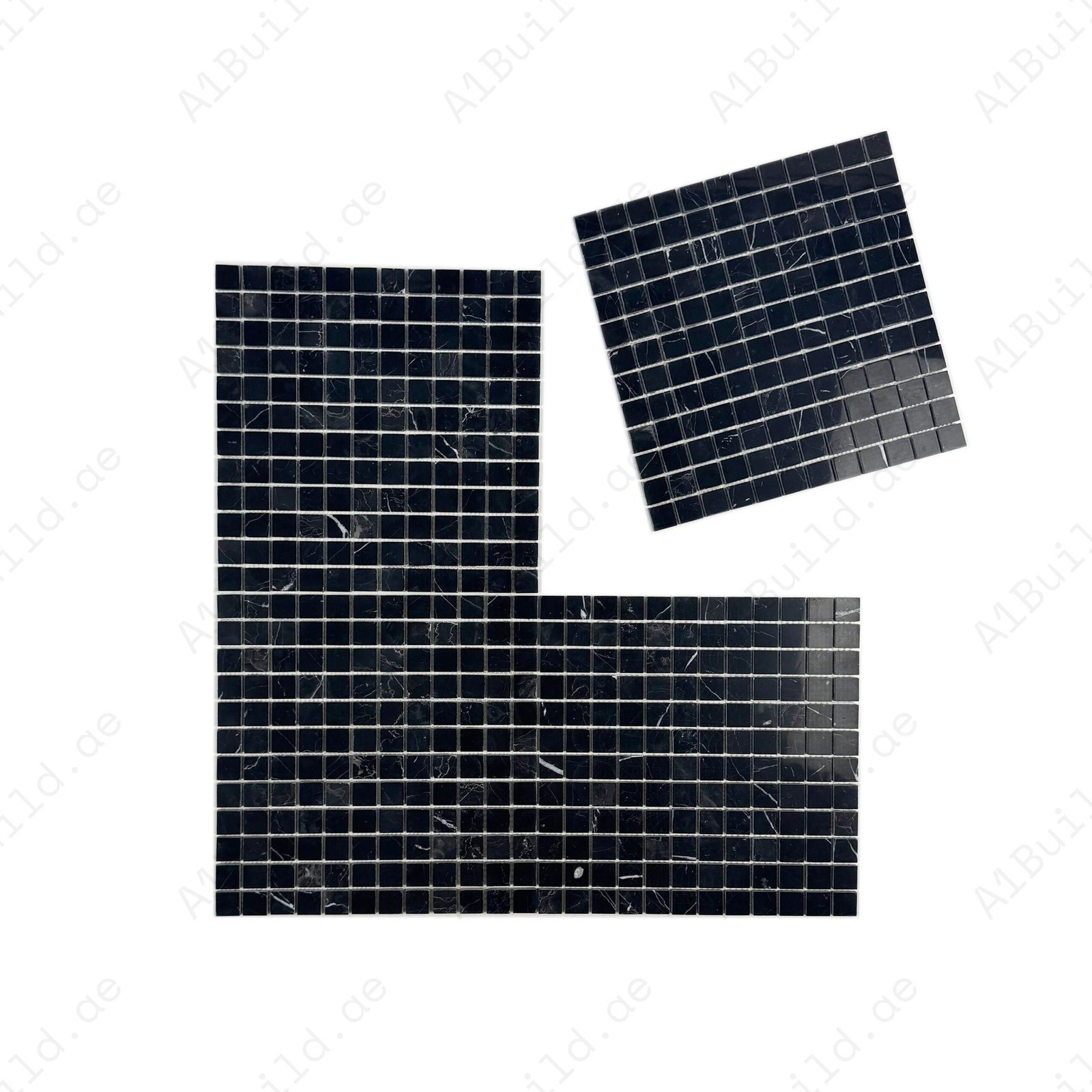 Palace Royale Series Black Marquina Polished Square Marble Mosaic - Image 2