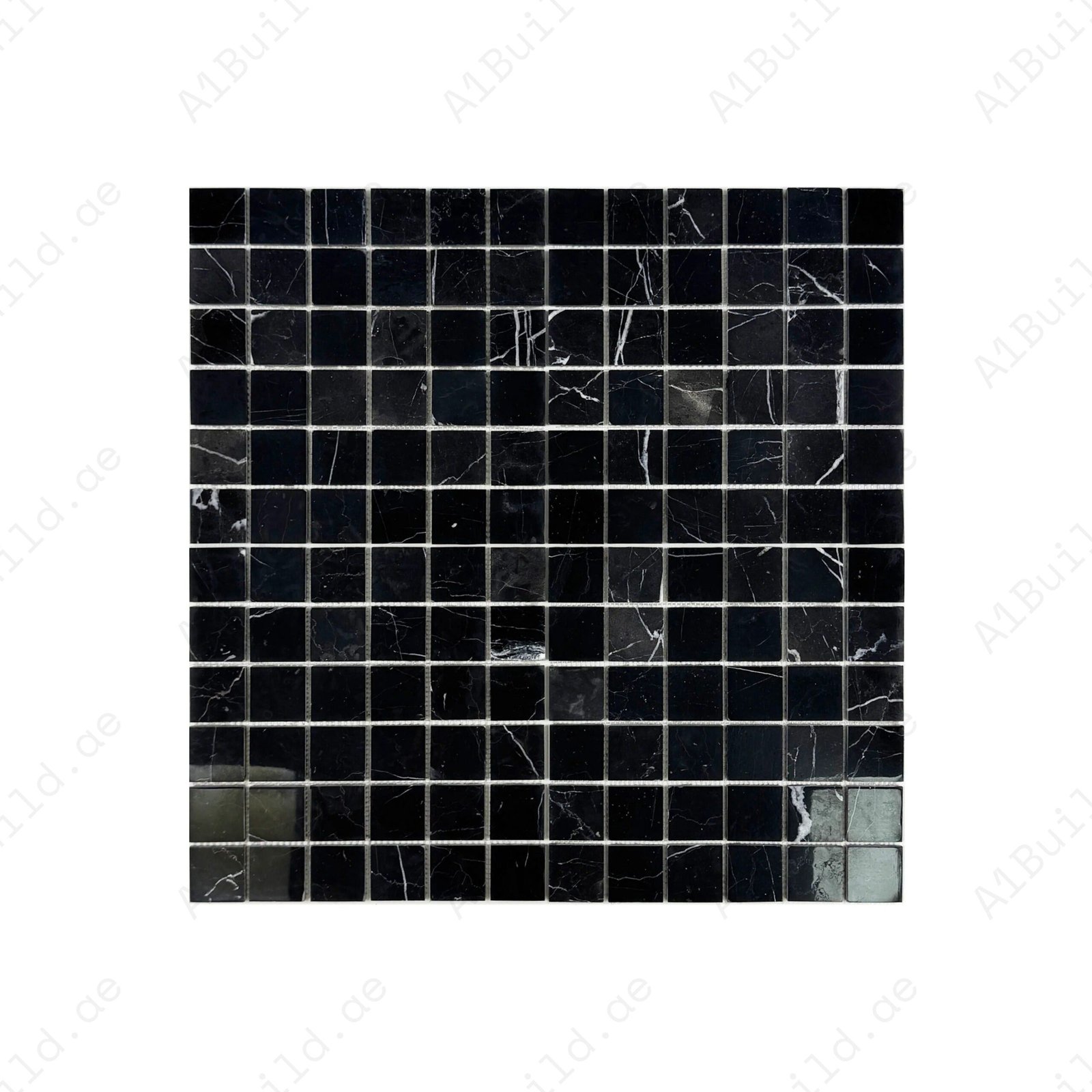 Palace Royale Series Black Marquina Polished Square Marble Mosaic