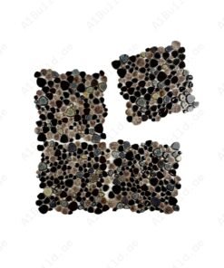 Alternative view of Positano Sky Series Light Brown & Chocolate Brown & Coffee Brown Mixed Round Ice Crack Porcelain Mosaic