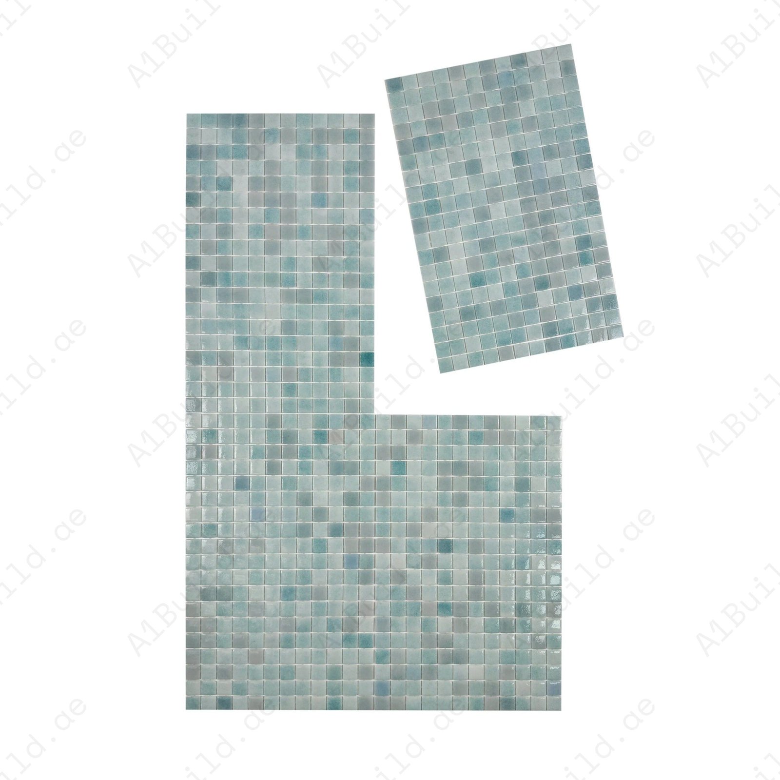 European Mosaic Series Baby Blue Recycled Glass Mosaic - Image 2