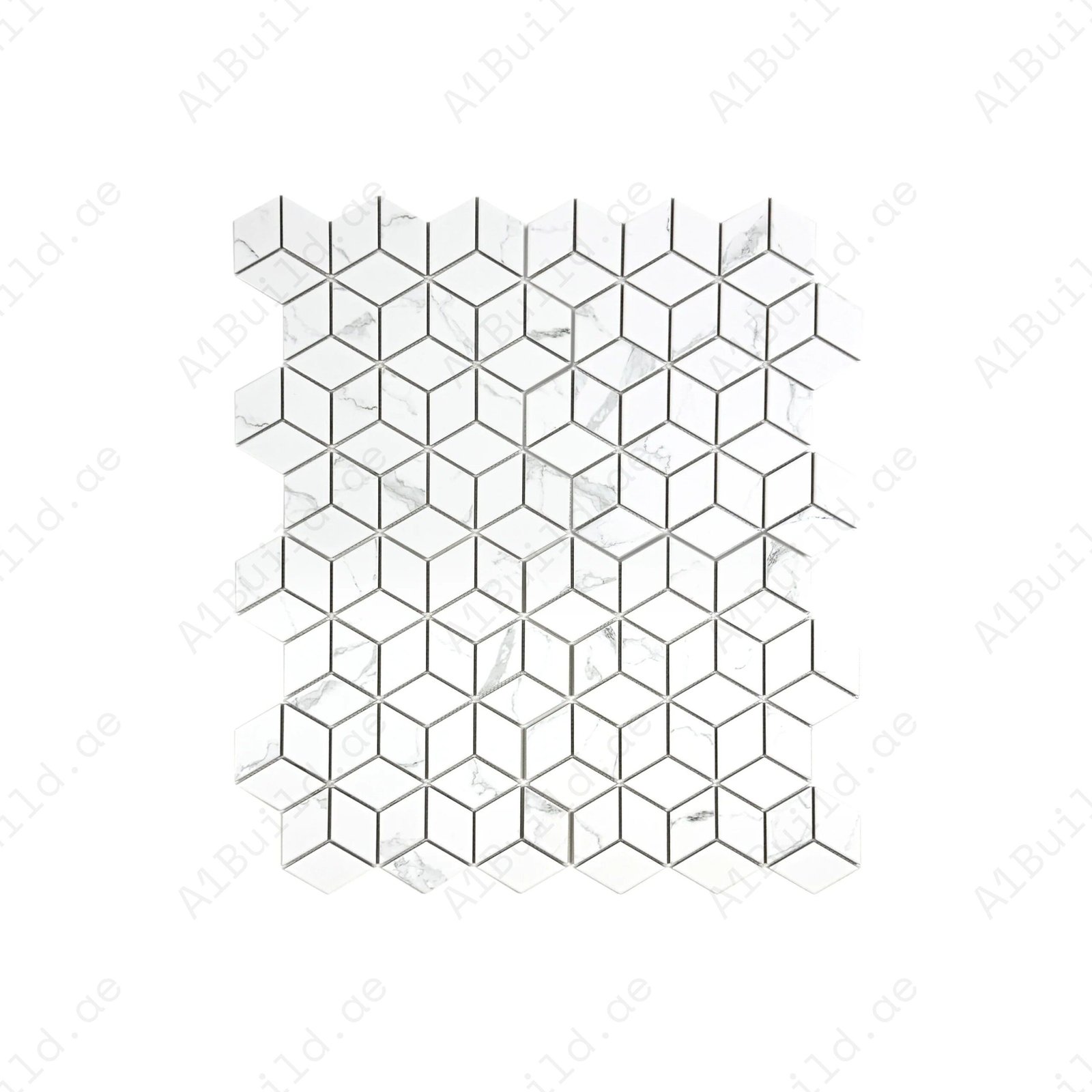 Carrara Lumina Series Carrara White Dismond Shape Porcelain Mosaic