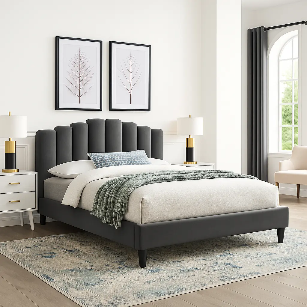 Castle Channel Tufted Bed