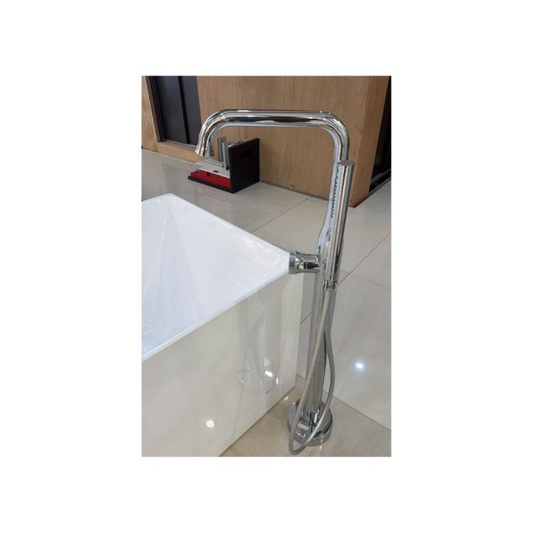 Chrome freestanding bathtub mixer height 105cm - Image 2