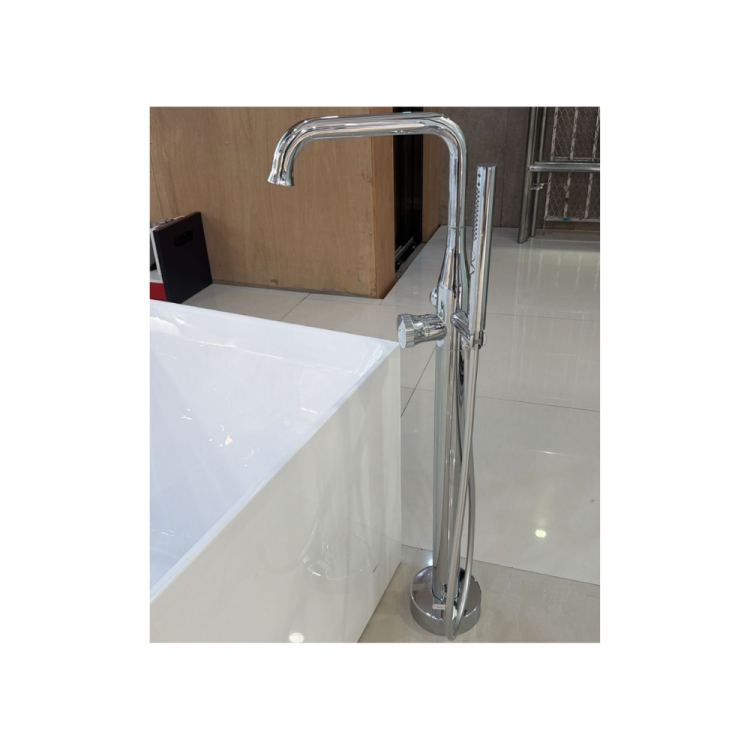 Chrome freestanding bathtub mixer height 105cm