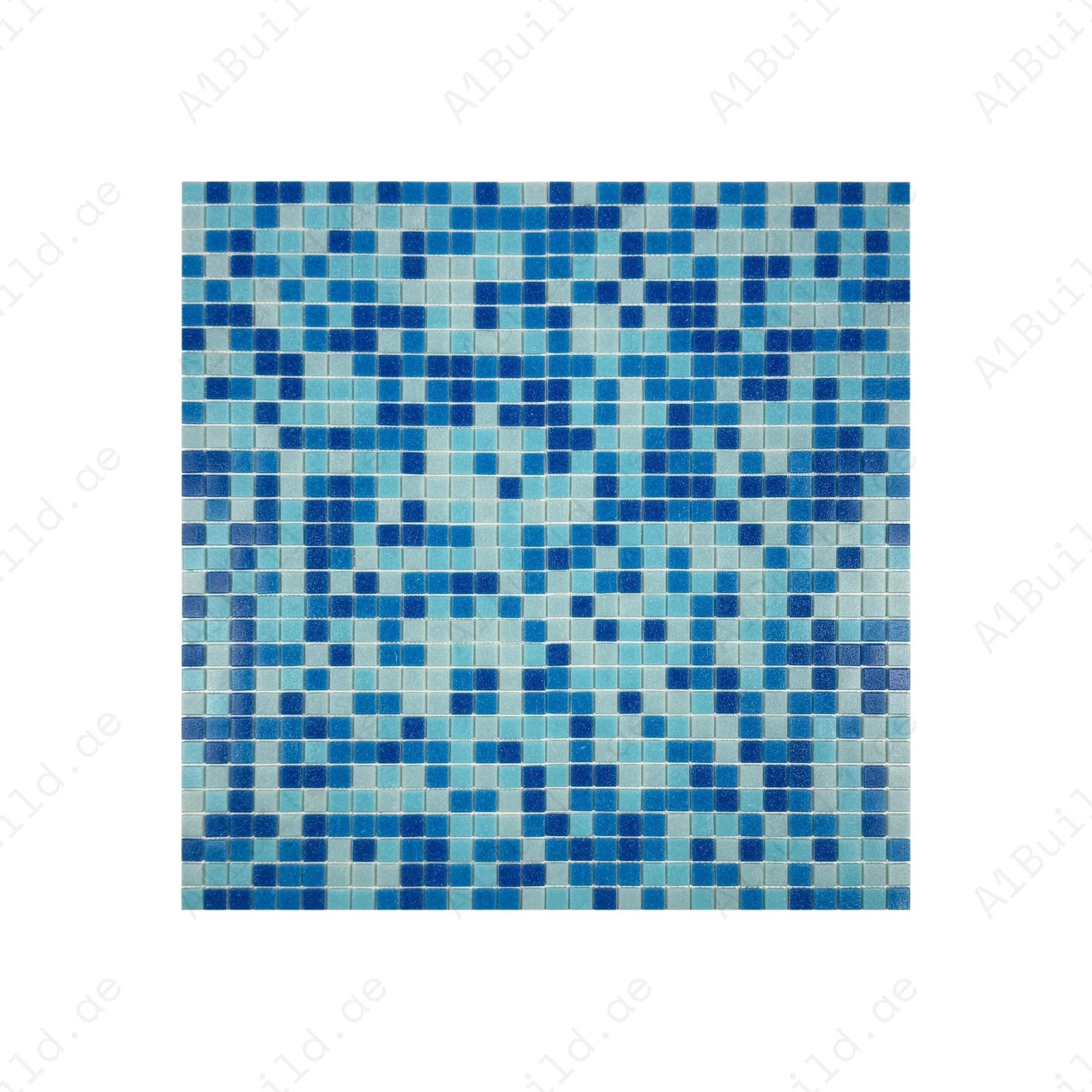 Serene Spectrum Sky Blue & French Blue & Navy Blue Mixed Hot Melt Glass Mosaic