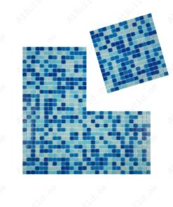 Alternative view of Serene Spectrum Sky Blue & French Blue & Navy Blue Mixed Hot Melt Glass Mosaic