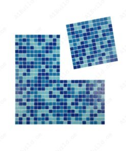 Alternative view of Serene Spectrum Series Sky Blue & French Blue & Navy Blue Mixed Hot Melt Glass Mosaic