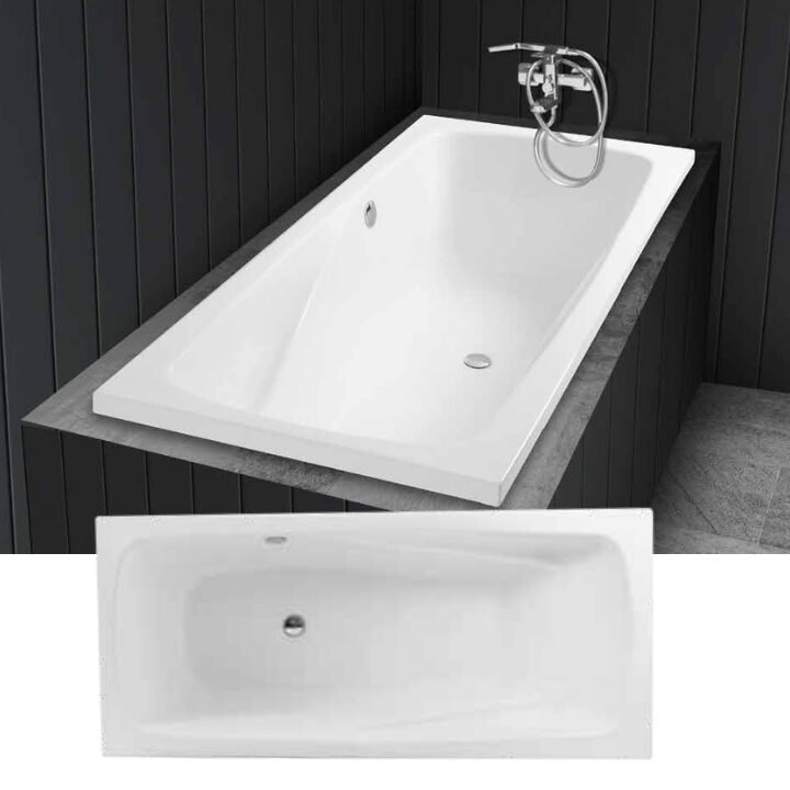 Cruz acrylic bathtub – a serene white oasis in 180cm, offering a perfect blend of style and comfort