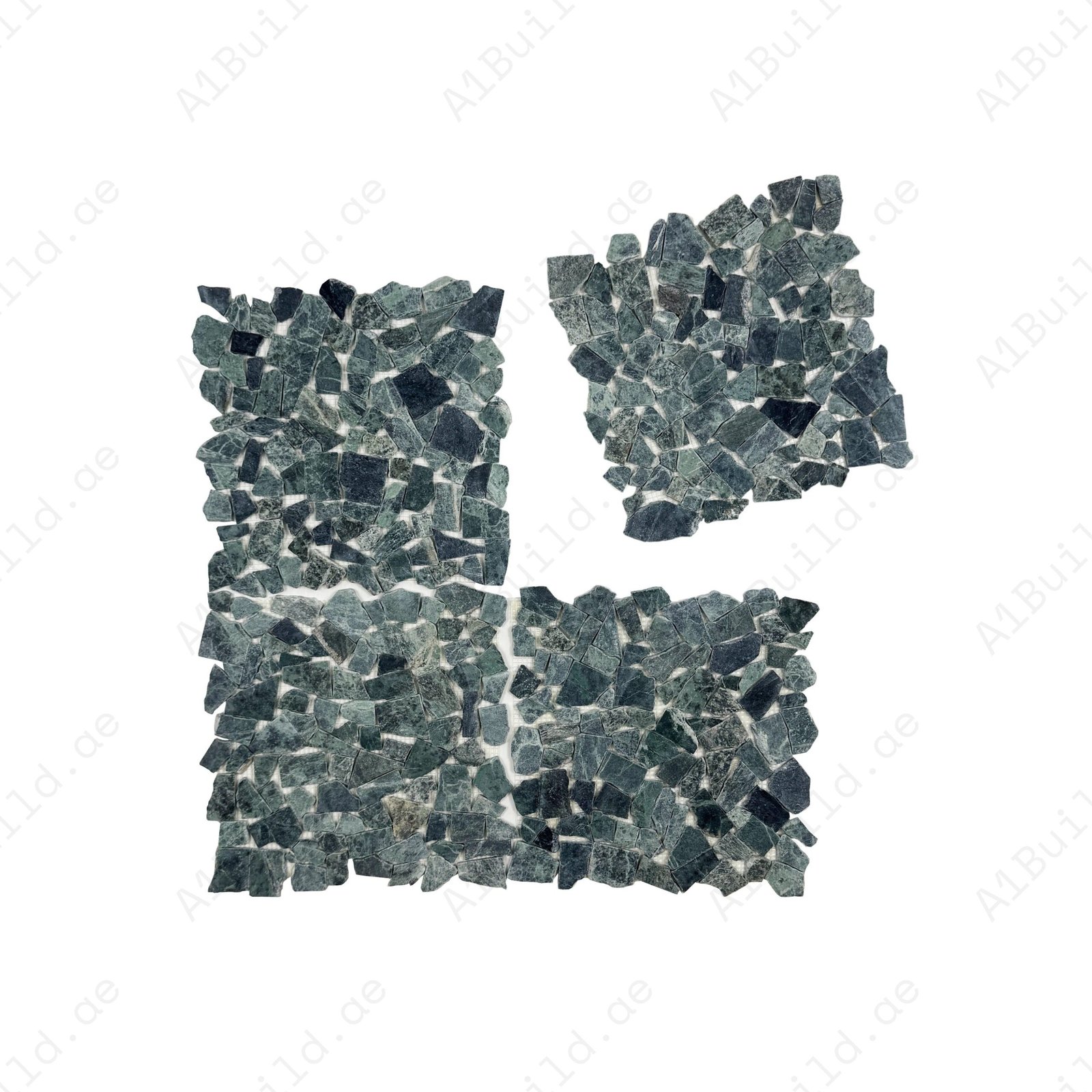 Marble Reverie Series Dark Green Honed Irregular Shape Marble Mosaic - Image 2