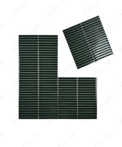 Alternative view of Sicilian Luxury Series Deep Forest Green Elongated Beveled Rectangular Shape Glossy Porcelain Mosaic