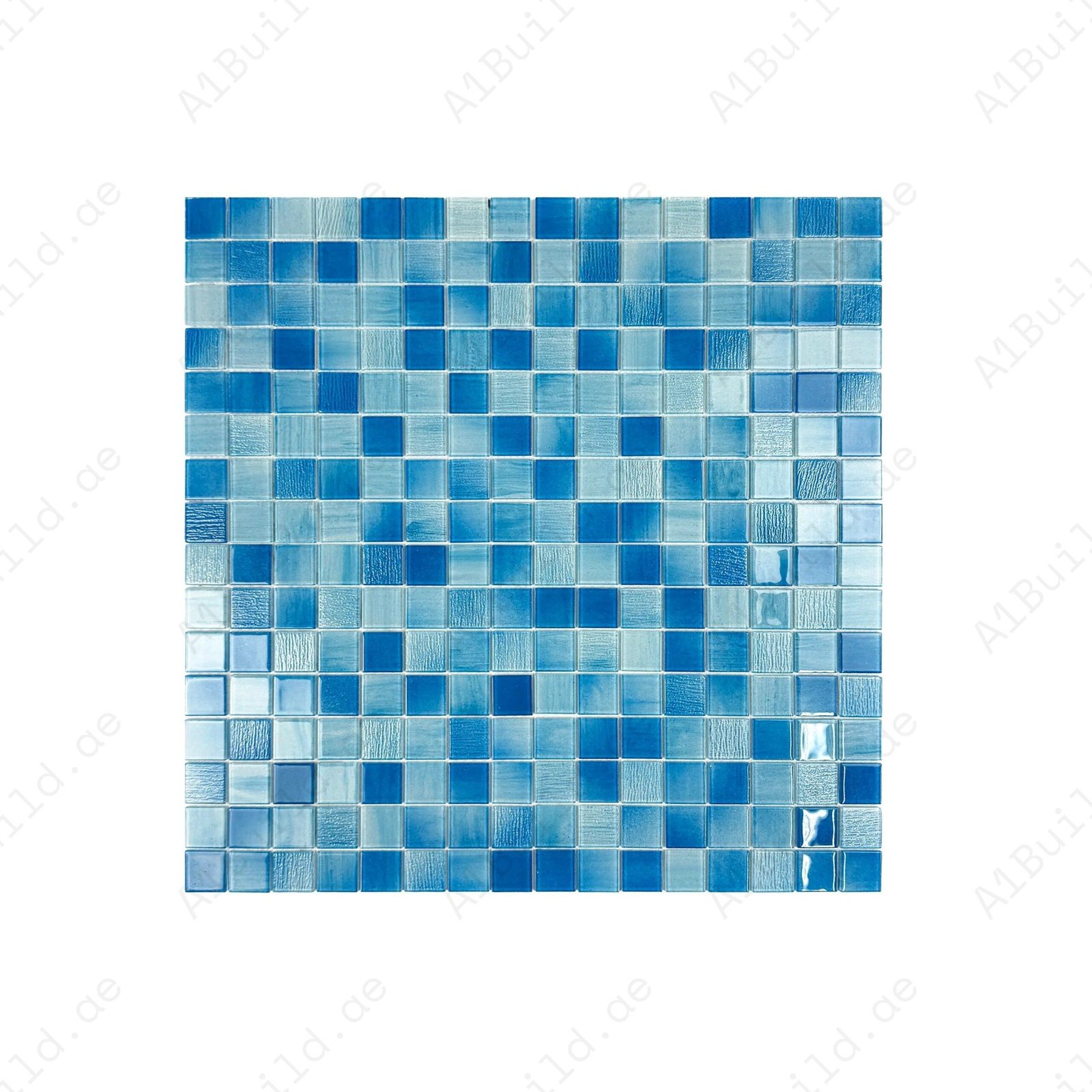 Noble Haven Light Blue & baby Blue & French Blue Mixed Glass Mosaic Swimming Pool Tile