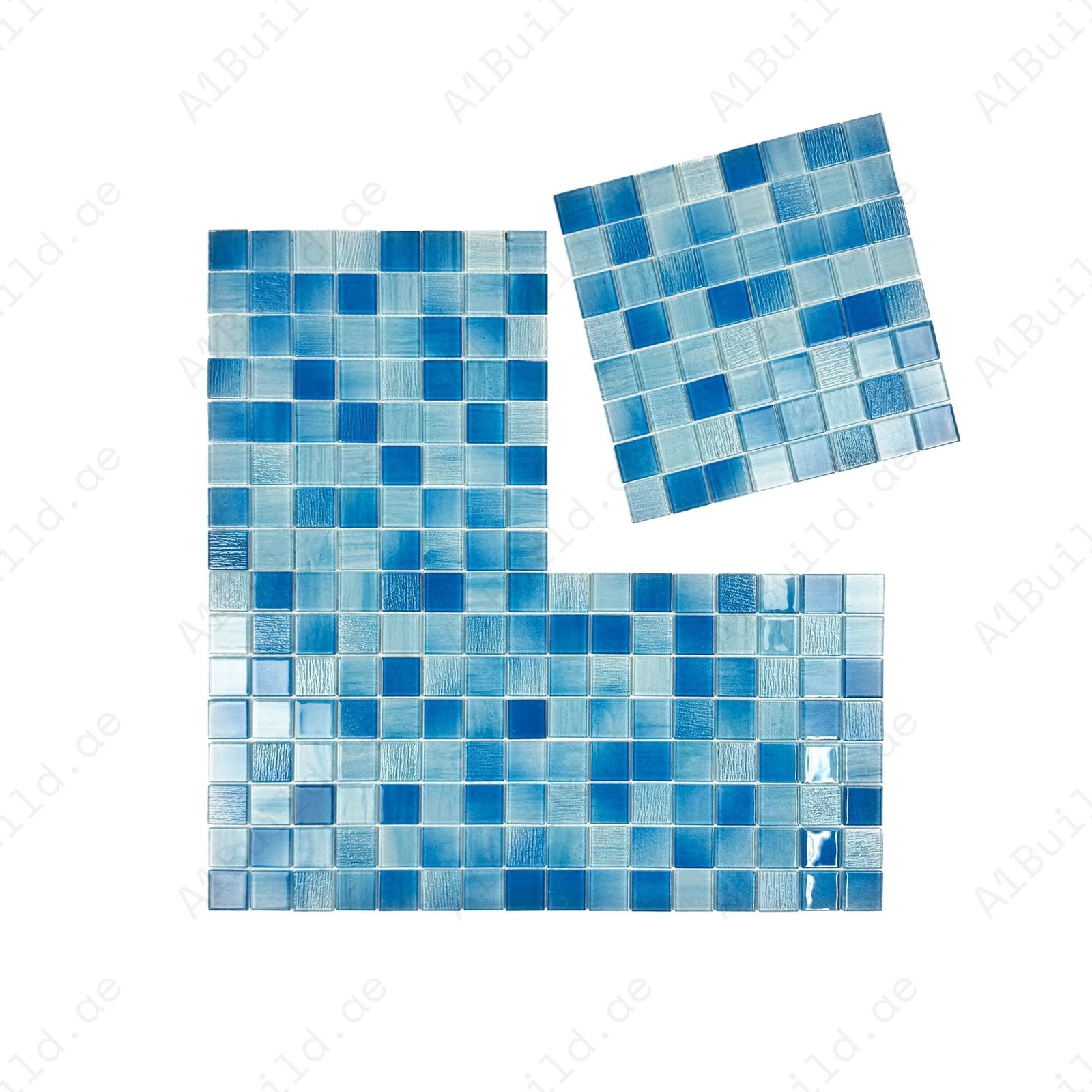 Noble Haven Light Blue & baby Blue & French Blue Mixed Glass Mosaic Swimming Pool Tile - Image 2