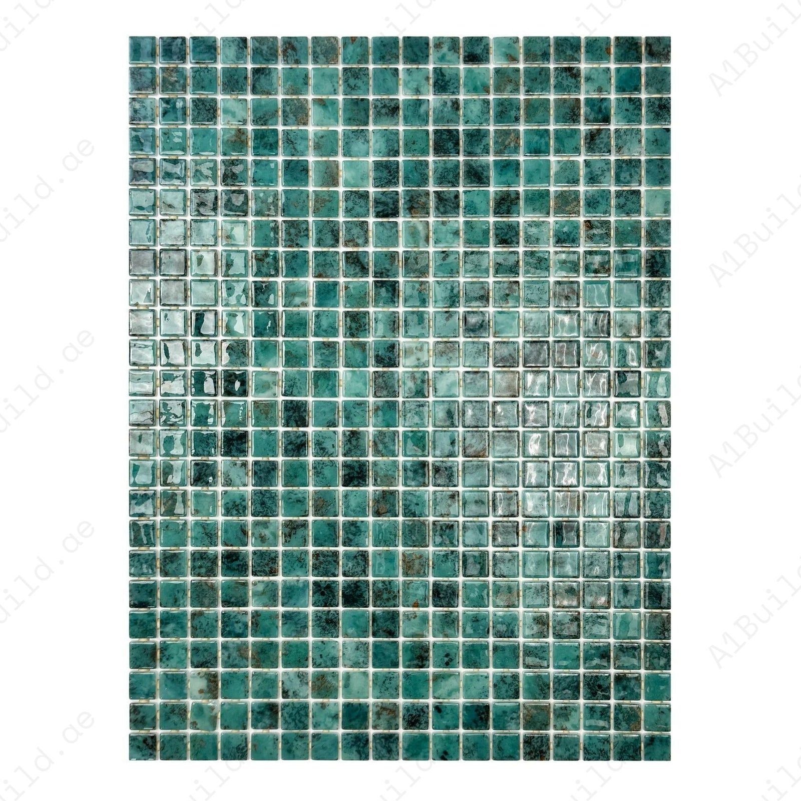Spanish Mosaic Series Emerald Green Recycled Glass Mosaic