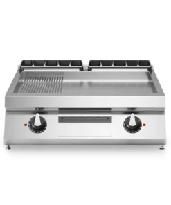 Electric Griddle – 2/3 Smooth 1/3 Ribbed Mild Steel Plate Top – Modular