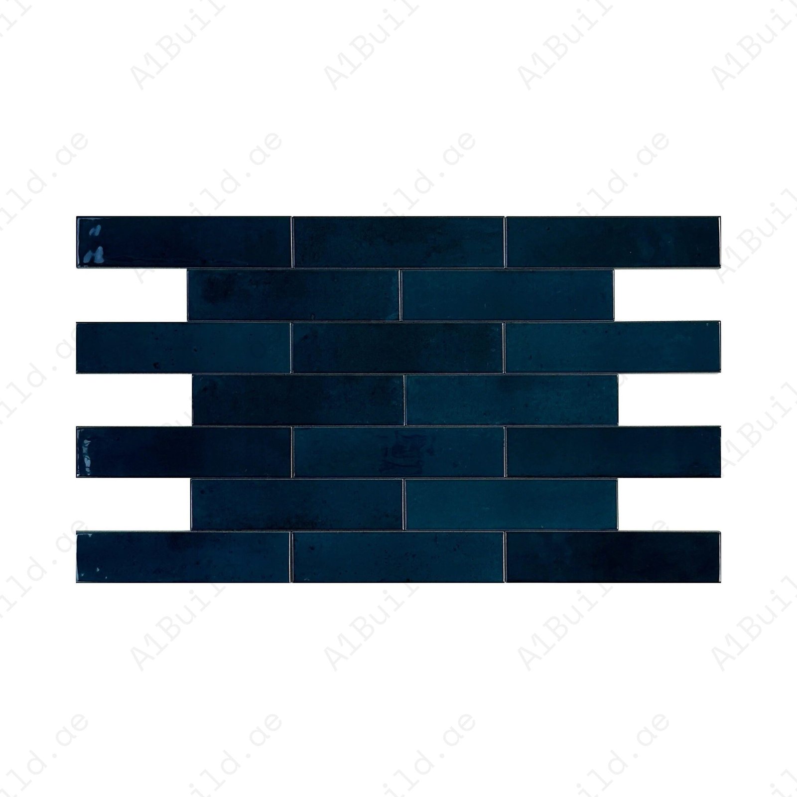Deep Blue Glossy Porcelain Artisanal Tile - Image 2