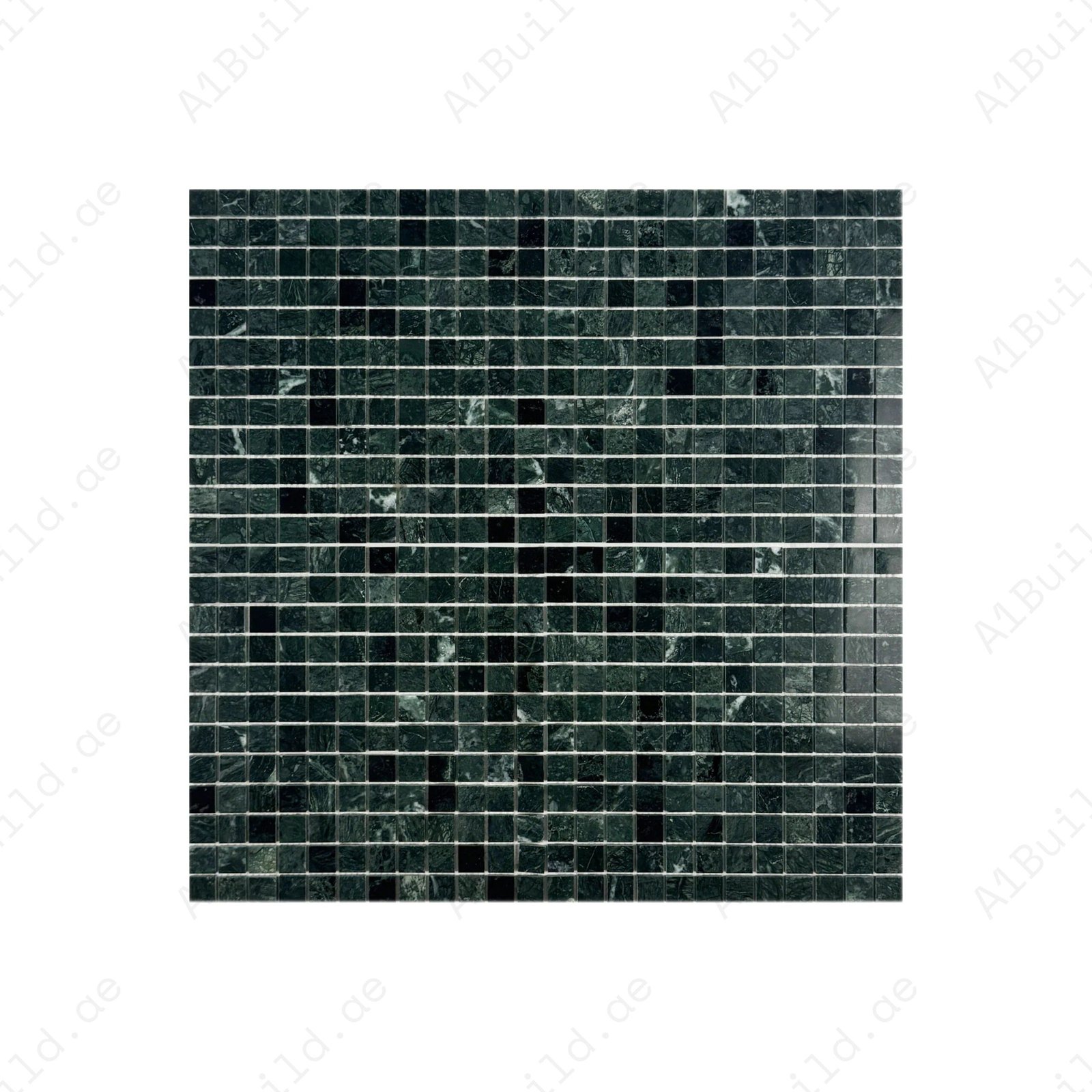 Palace Royale Series Dark Green Polished Square Marble Mosaic