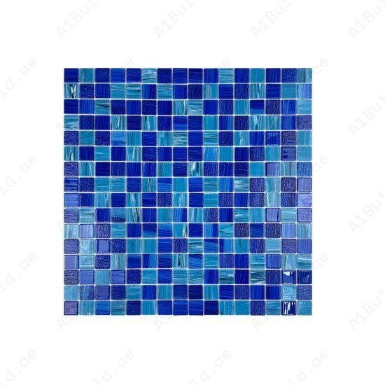 Noble Haven Aqua Blue & Klein Blue Mixed Glass Mosaic Swimming Pool Tile