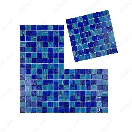 Noble Haven Aqua Blue & Klein Blue Mixed Glass Mosaic Swimming Pool Tile - Image 2