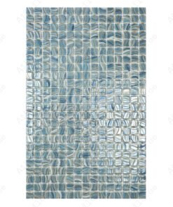 Spanish Mosaic Series White & Royal Blue & Baby Blue Shinny Streaks And Swirls Texture Recycled Glass Mosaic