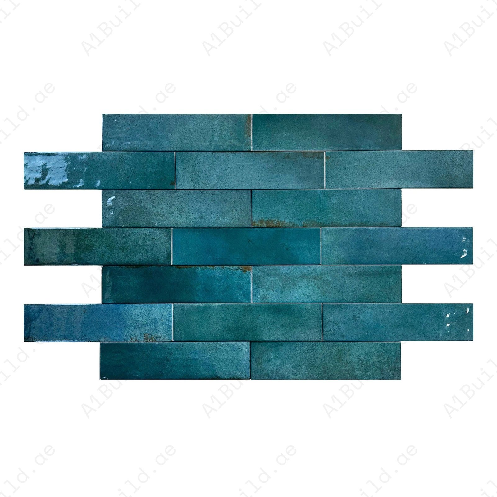Dark Green Glossy Porcelain Artisanal Tile - Image 2