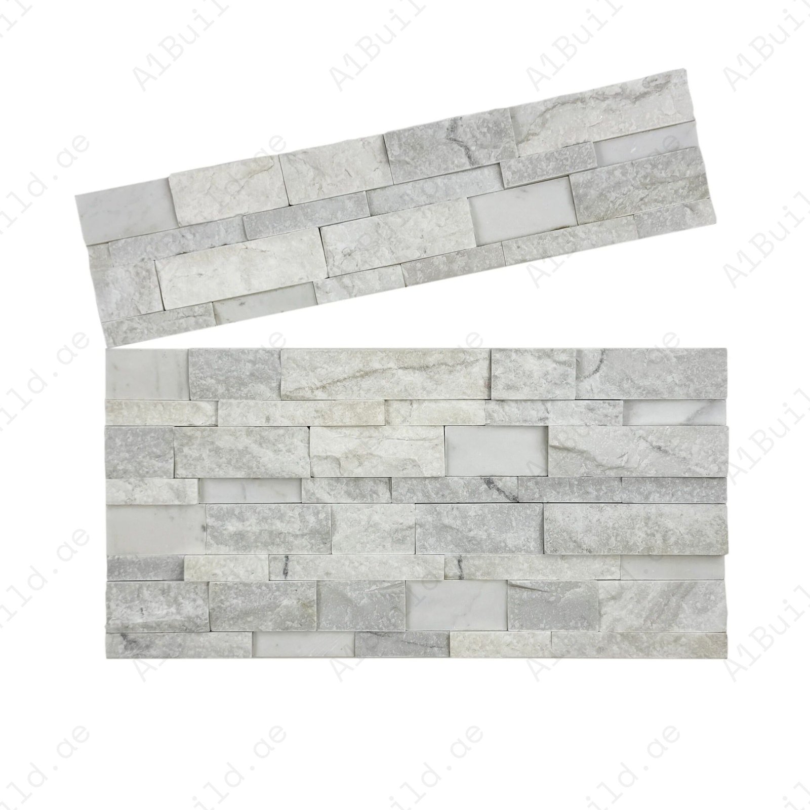 Luxe Aura series Milky White Mixed Size Polish & Split Marble Wall Cladding - Image 2