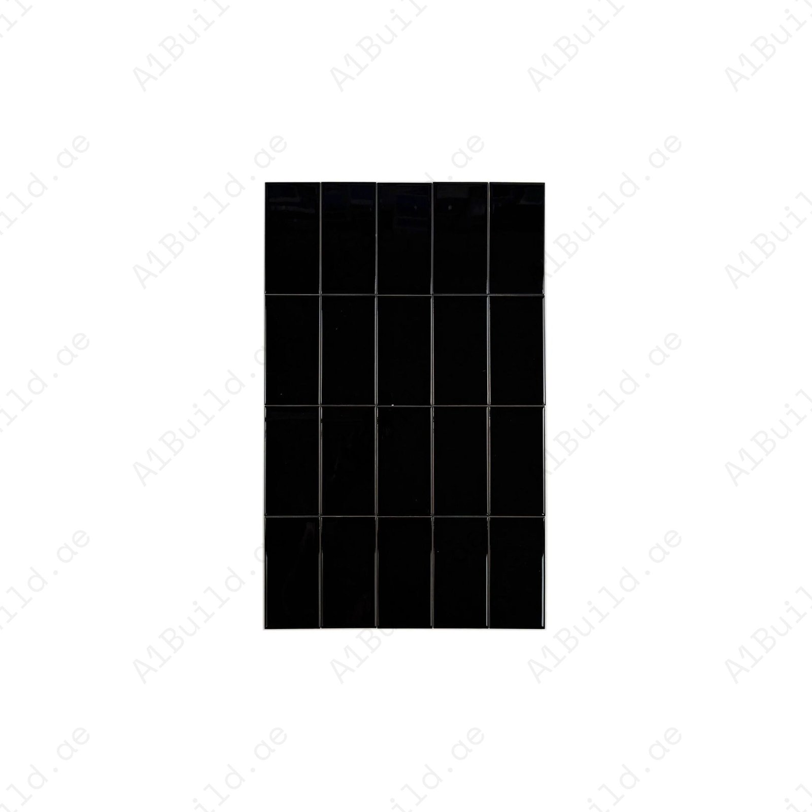 Urban Luxe Series Black Glossy Flat Ceramic Tile