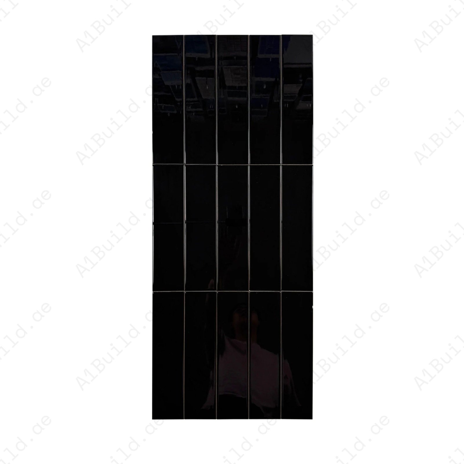 Urban Luxe Series Black Glossy Flat Ceramic Tile