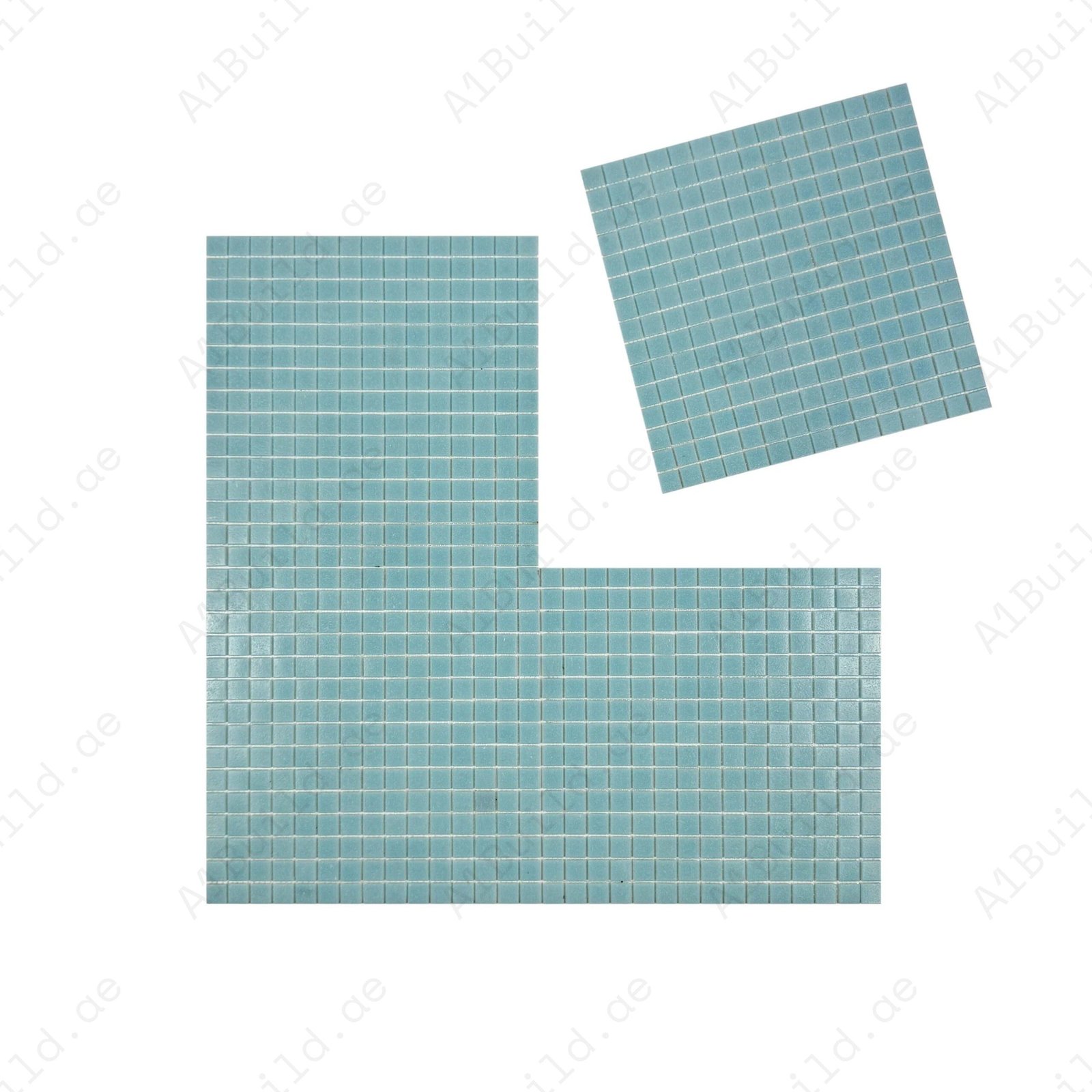 Serene Spectrum Sky Blue Hot Melt Glass Mosaic - Image 2