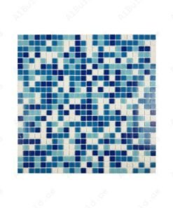Serene Spectrum Series White & Sky Blue & French Blue & Navy Blue Mixed Hot Melt Glass Mosaic