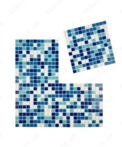 Alternative view of Serene Spectrum Series White & Sky Blue & French Blue & Navy Blue Mixed Hot Melt Glass Mosaic