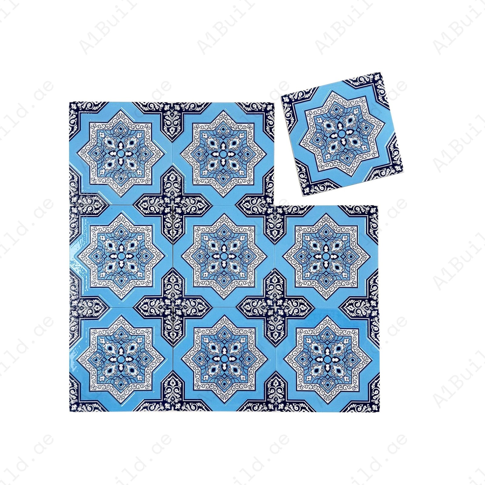 Royal Souk Moroccan Style Glossy Ceramic Tile Pattern 204 - Image 2