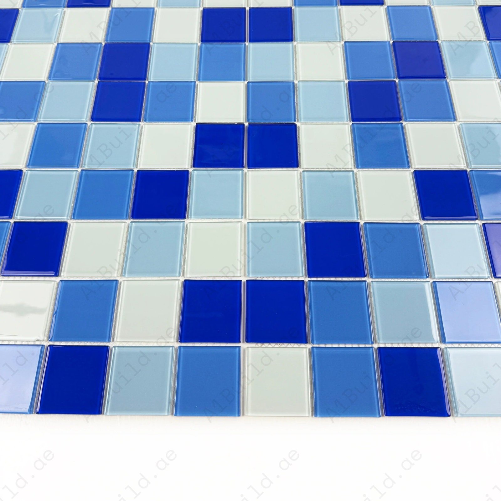 White & Sky Blue & French Blue &Navy Blue Mixed Crystal Glass Mosaic - Image 2