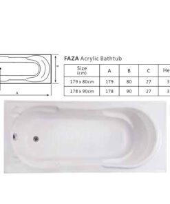 Alternative view of faza acrylic bathtub size: 179x 80cm, 178x 90cm