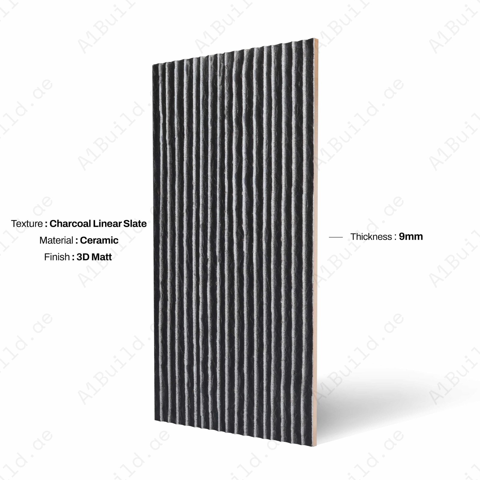 Flostrip Graphite – Sleek Ceramic Indoor Outdoor Wall Tile - Image 2