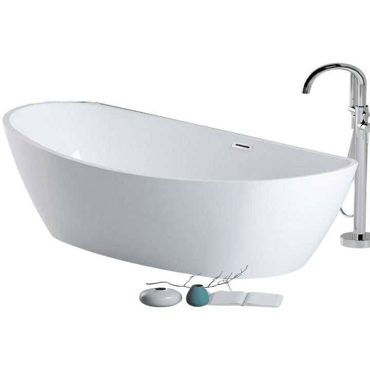 Freestanding albanyw glossy white e6191780 170x80x68cm