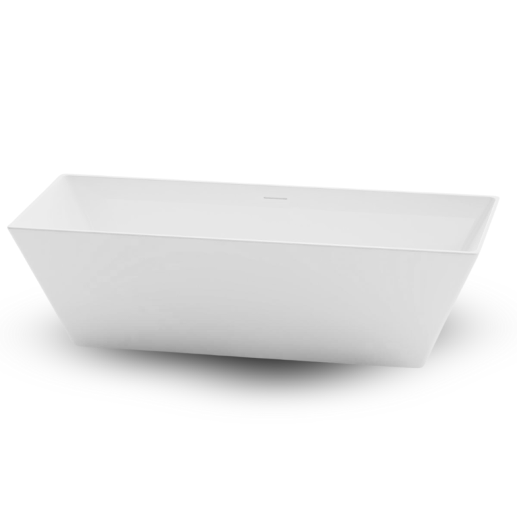 Freestanding glossy white acrylic freestanding bathtub