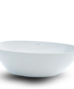 Freestanding glossy white acrylic modern bathtub