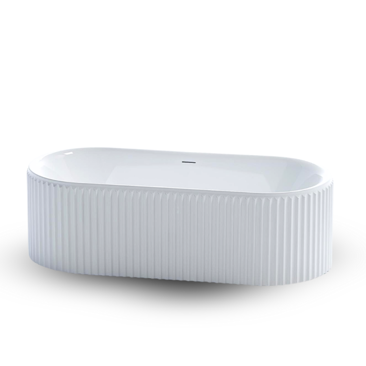 Freestanding glossy Picasso white acrylic modern bathtub